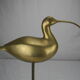 Old statuette bird brass deco vintage brass bird statue curlew