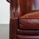Cognac-Colored Cowhide Leather Club Chair in English Style