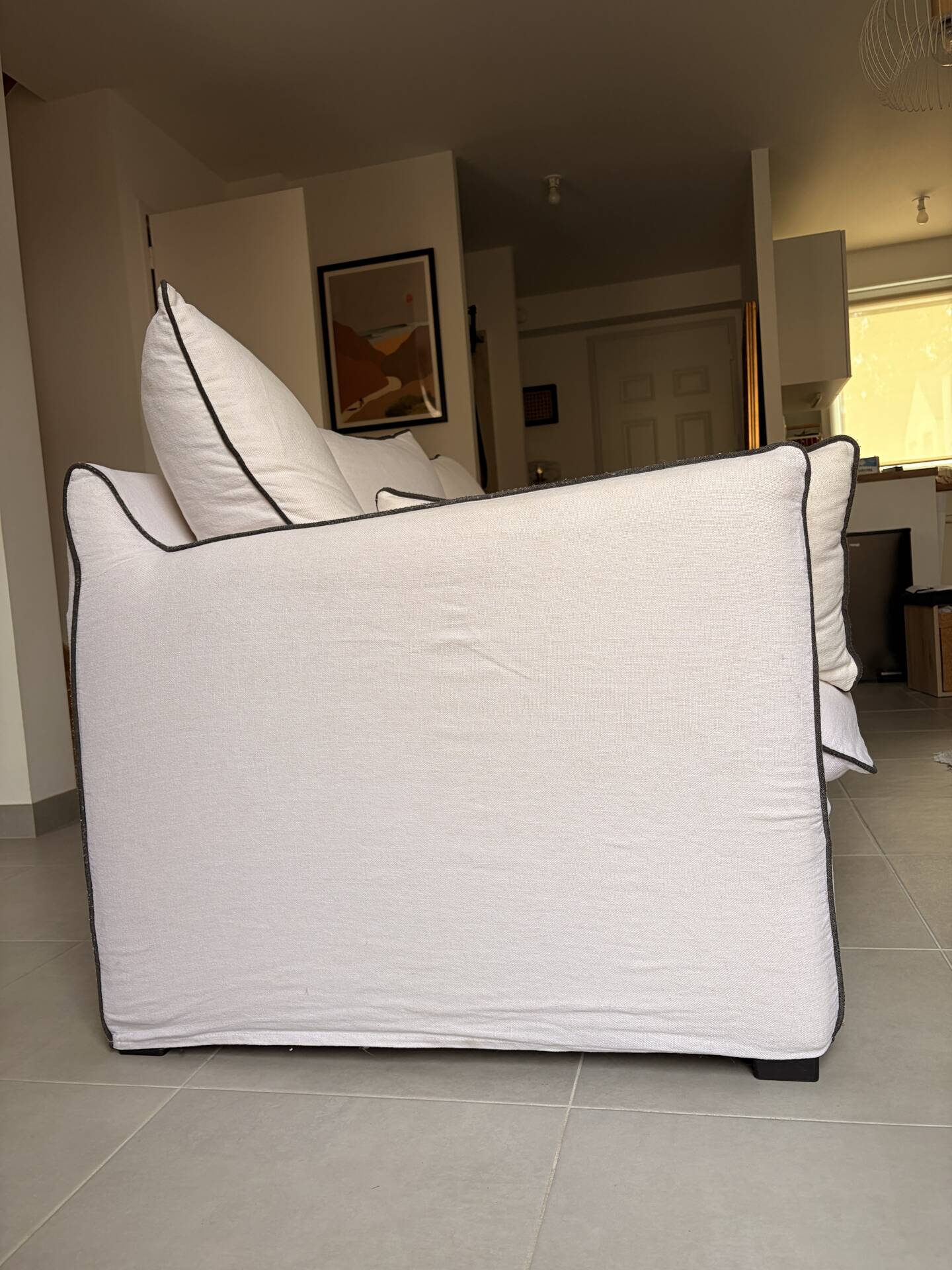 Thick linen sofa