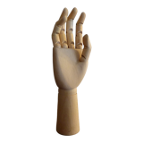 Articulated hand in raw wood