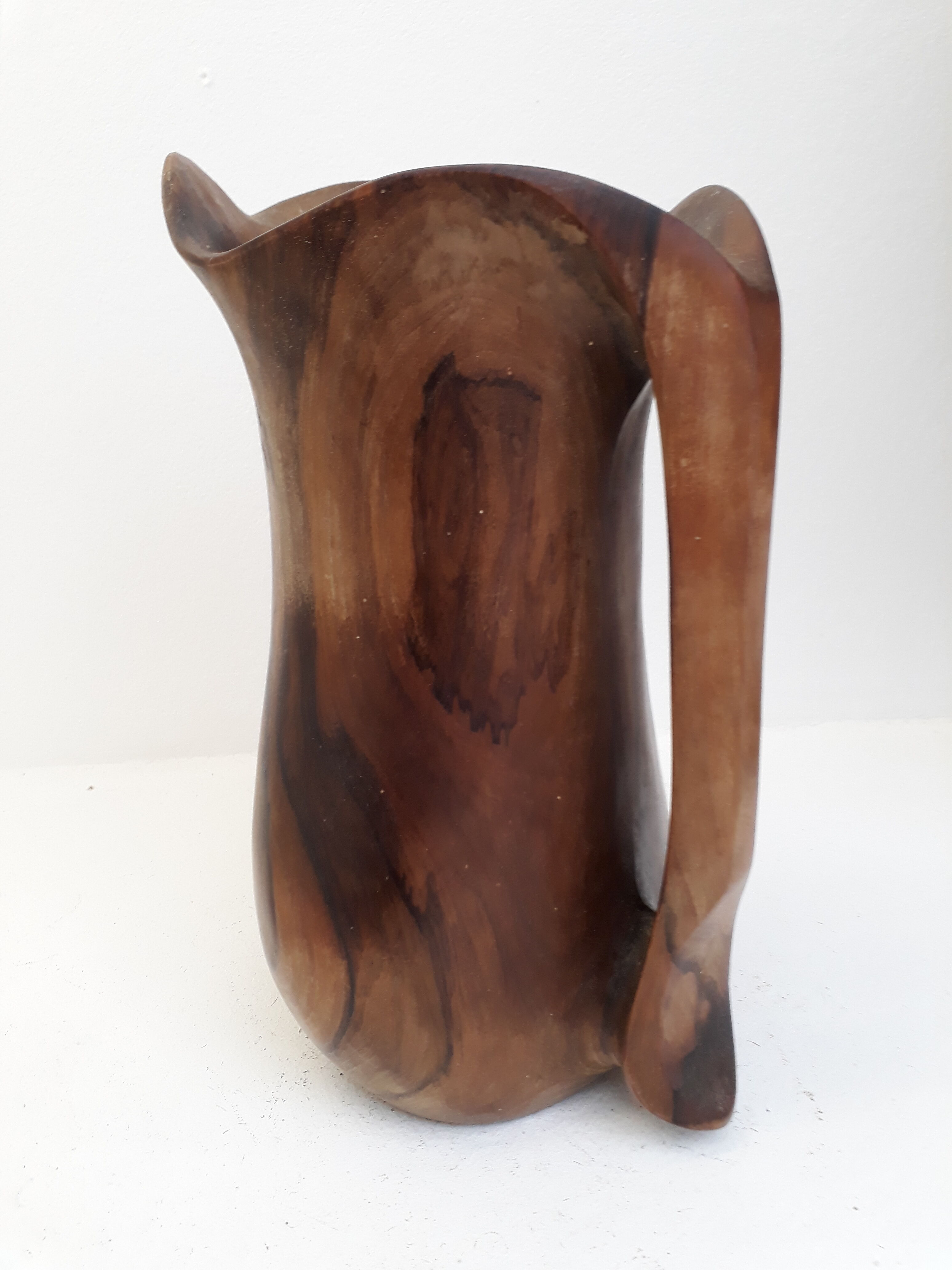 Pitcher free form 1960 wooden