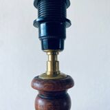 Turned wood lamp