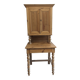 Former campaign secretary's desk in solid pine with a high cupboard.