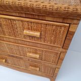 Commode en rotin et osier