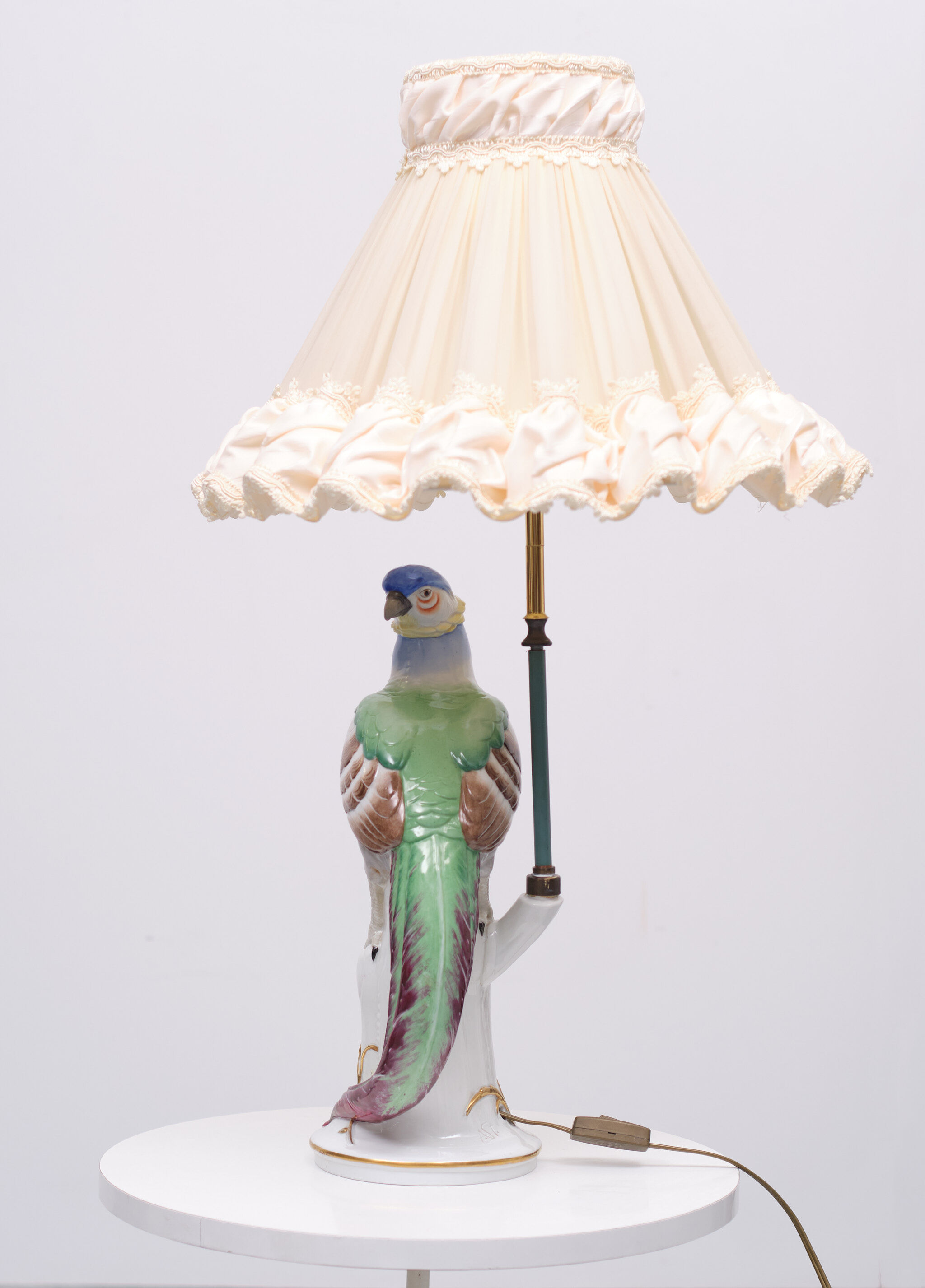 Porcelain Pheasant Table Lamp Germany 1950s