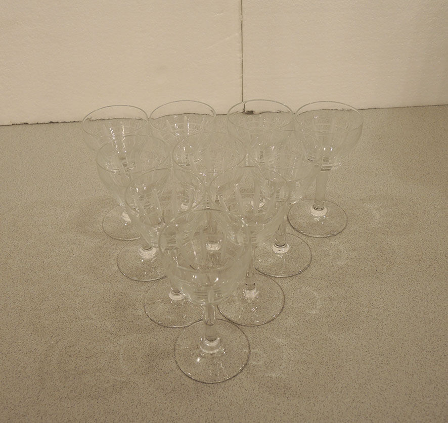10 Old Art Deco Stemware – Cut Pattern