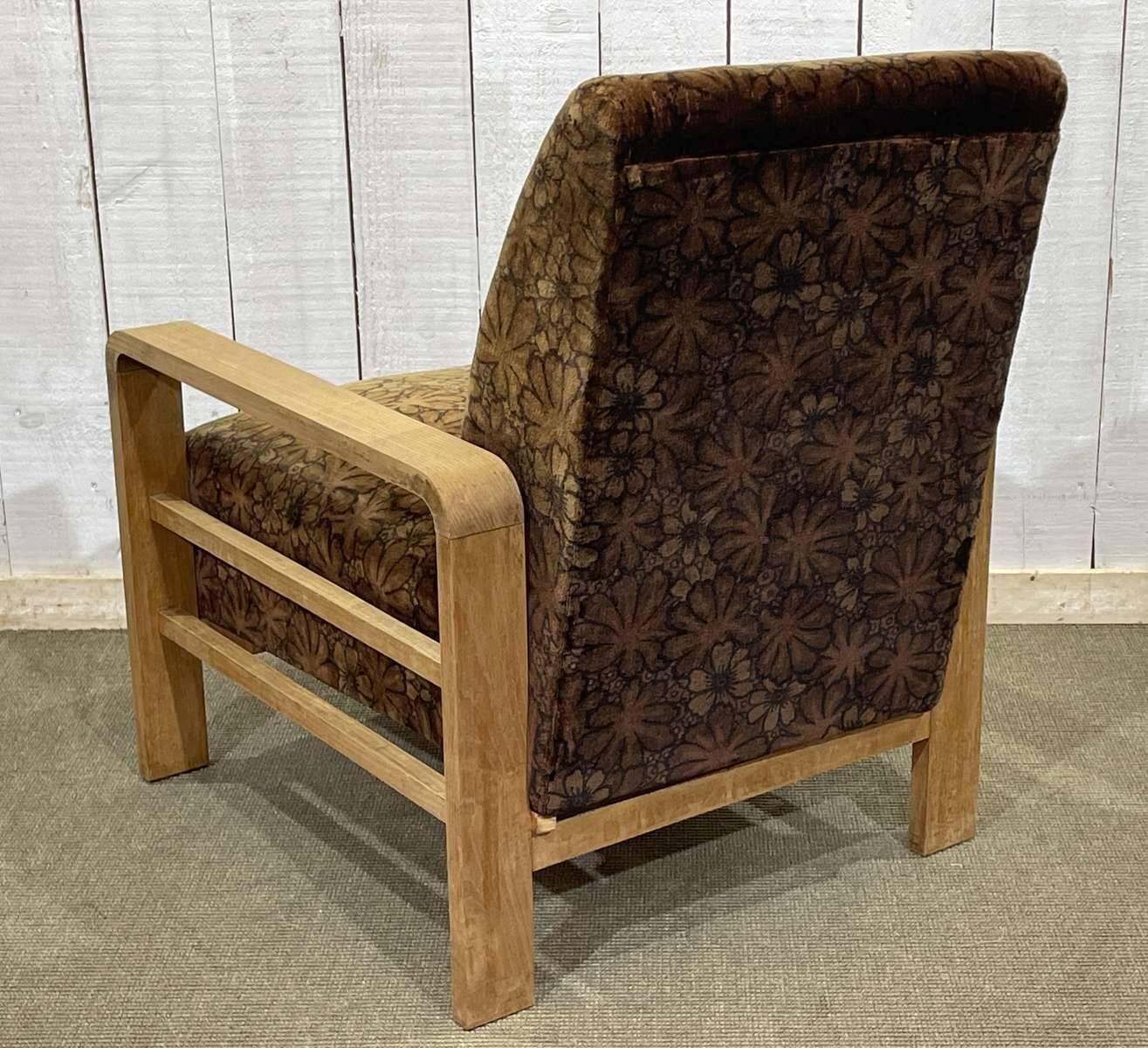 1930s Art Deco oak armchair