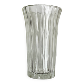Large Art Deco glass vase with elongated diamond pattern, 1930s