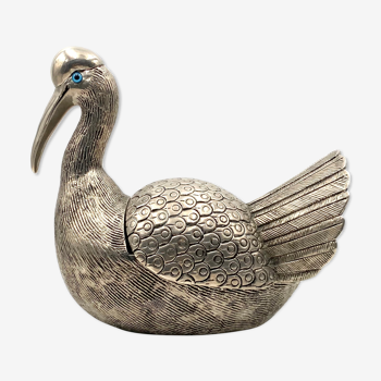 Silvered bird shaped ice bucket, france 1970s