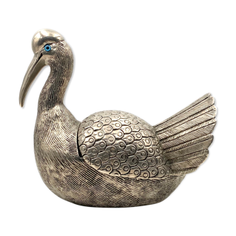 Silvered bird shaped ice bucket, france 1970s