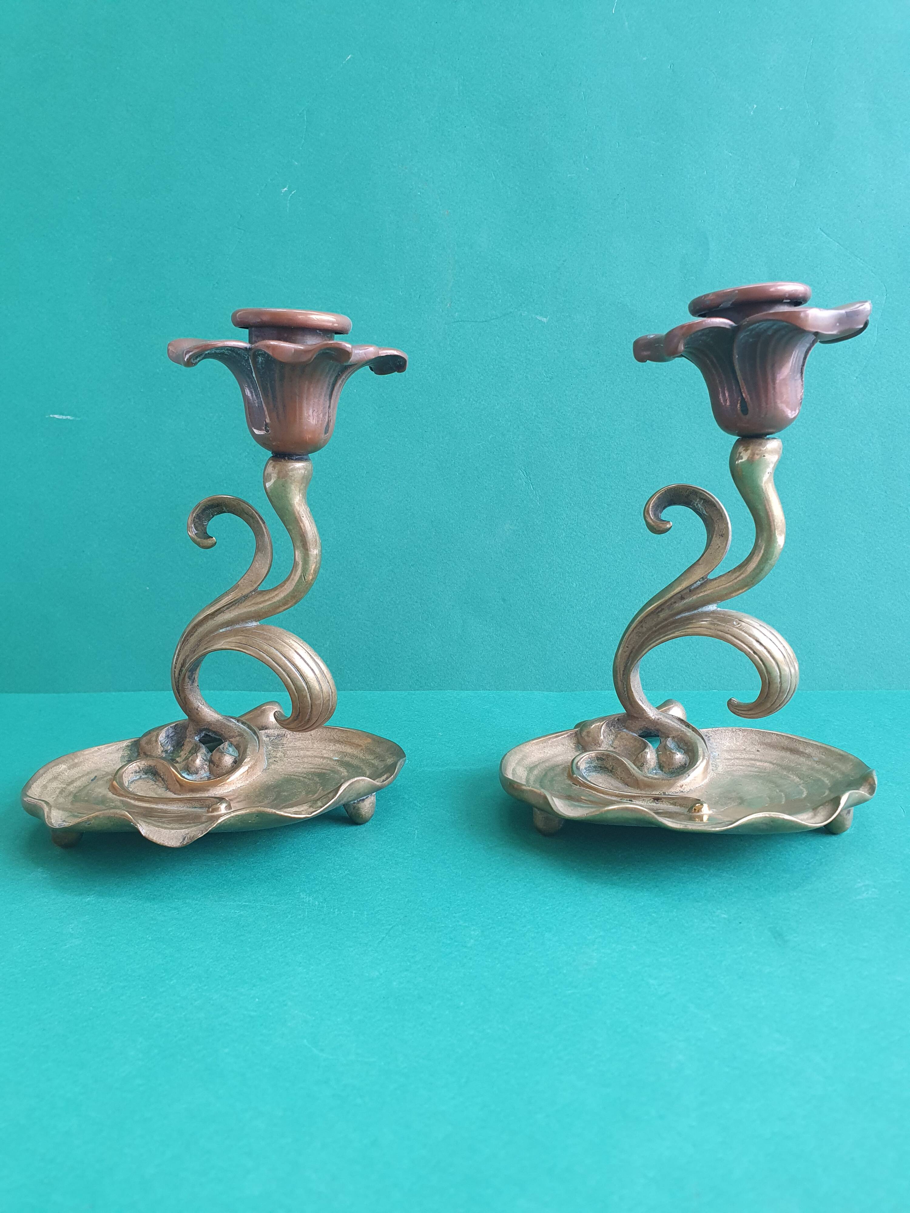 Pair of Art Nouveau candlesticks