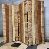 Vintage screen in straw and braided rope