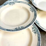 6 assiettes creuses Longchamp en terre de fer, service "Lily"