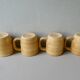 4 mugs Salins France, grès et émail vert