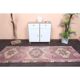 Vintage Turkish hand-knotted wool cotton pink runner rug 88x283
