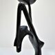 Sculptural candlestick anthropomorphic bronze blackened with woman's figure 70s