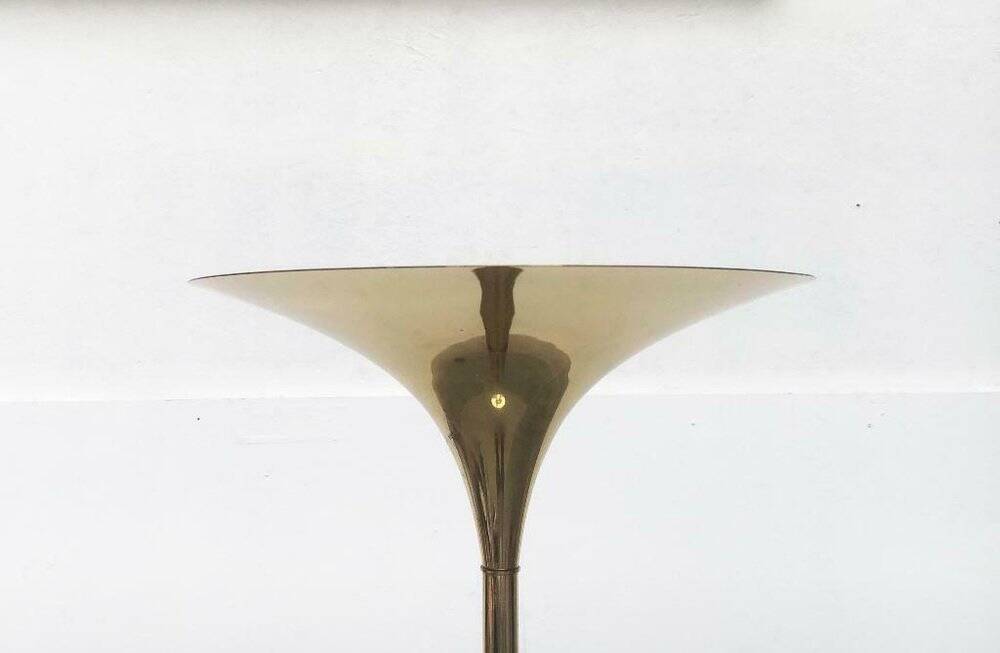 Vintage German floor lamp in Hollywood Regency style made of brass by Doria Leuchten, 1970s.