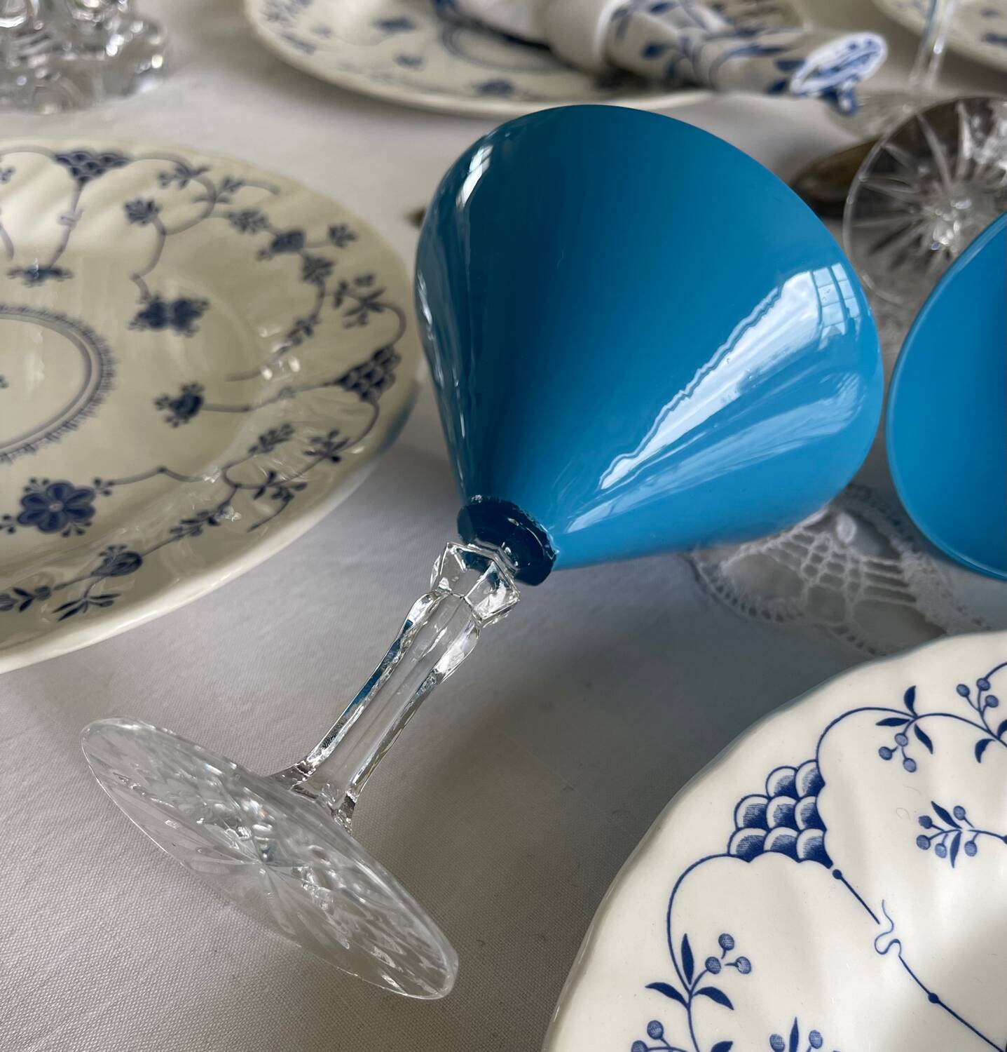 6 crystal cocktail glasses