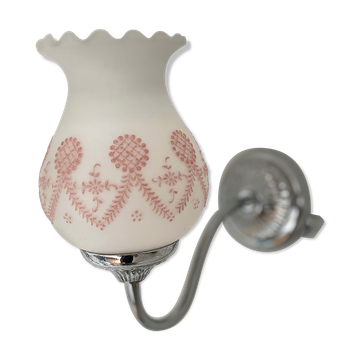 Chrome and opaline applique, touches of pink