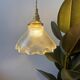 Suspension en verre holophane vintage - 2 disponibles