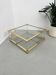 1970s lucite, brass and glass coffee table