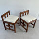 Lot de 2 chaises brutalistes avec dossier bas