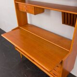 Danish vintage teak bookcase with a hidden desk, 1960s