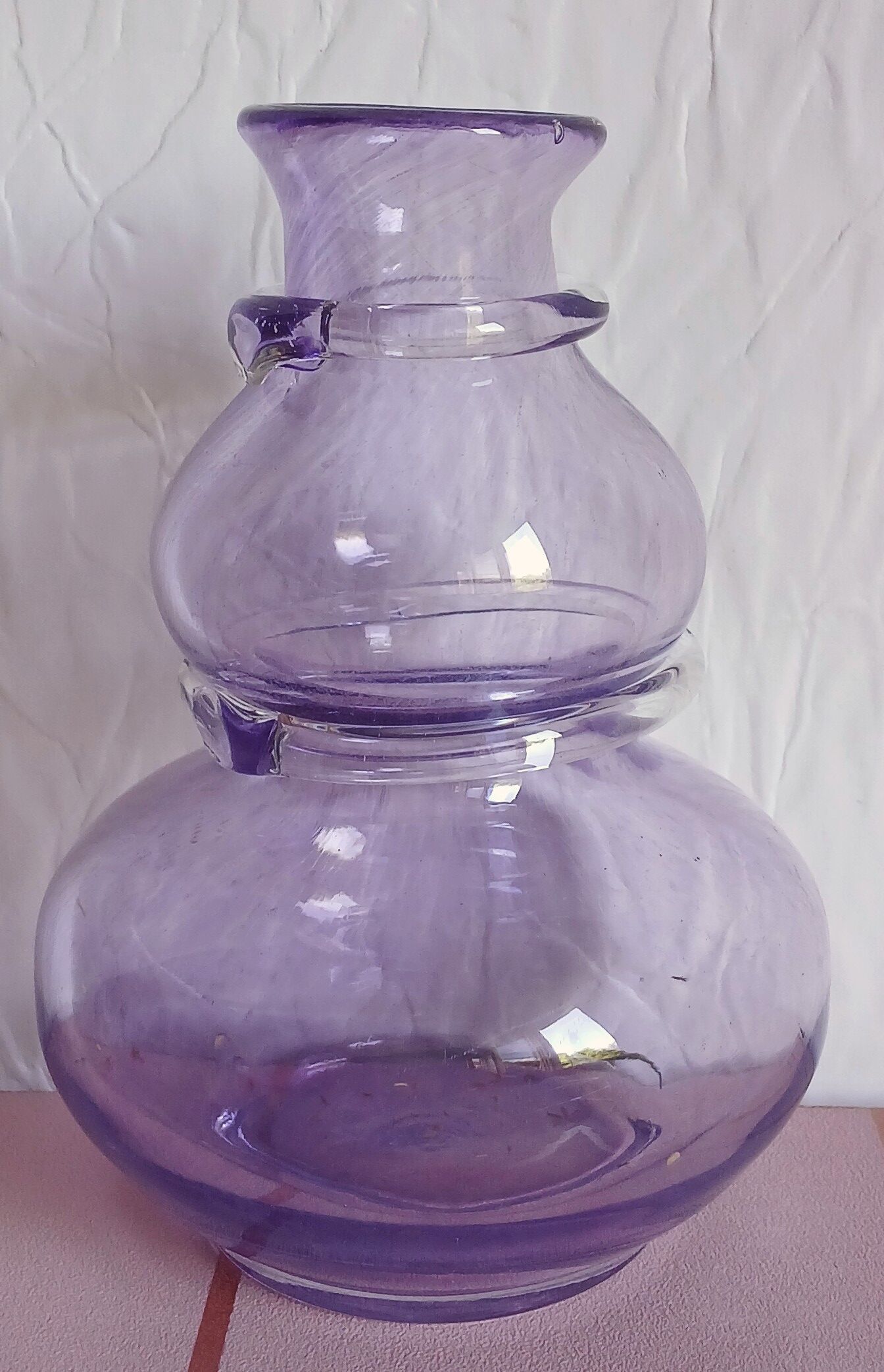 Purple blown glass vase