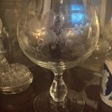 Large engraved glass in unsigned Bohemian crystal.