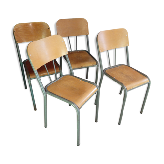 Set of 4 chairs of schoolboy