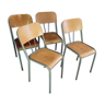 Suite de 4 chaises d'écolier