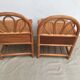 Two tables of bedside vitage bamboo /rotin