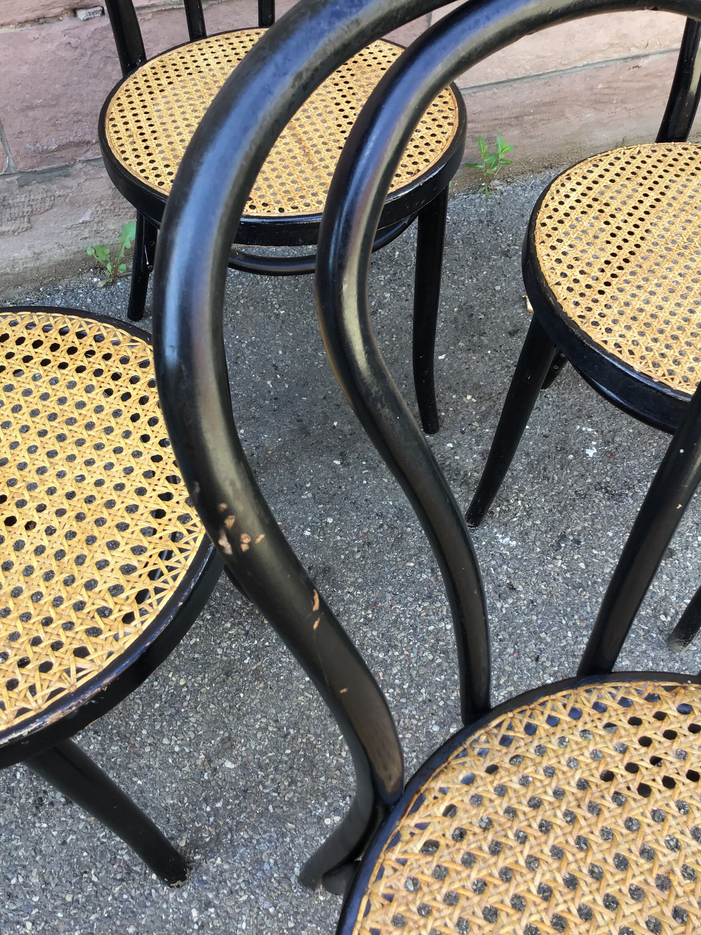 4 Viennese chairs curved wood Tuna blackened wood