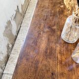 19th century oval solid oak table
