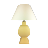 Ceramic lamp, pastel yellow Charolles earthenware 1980