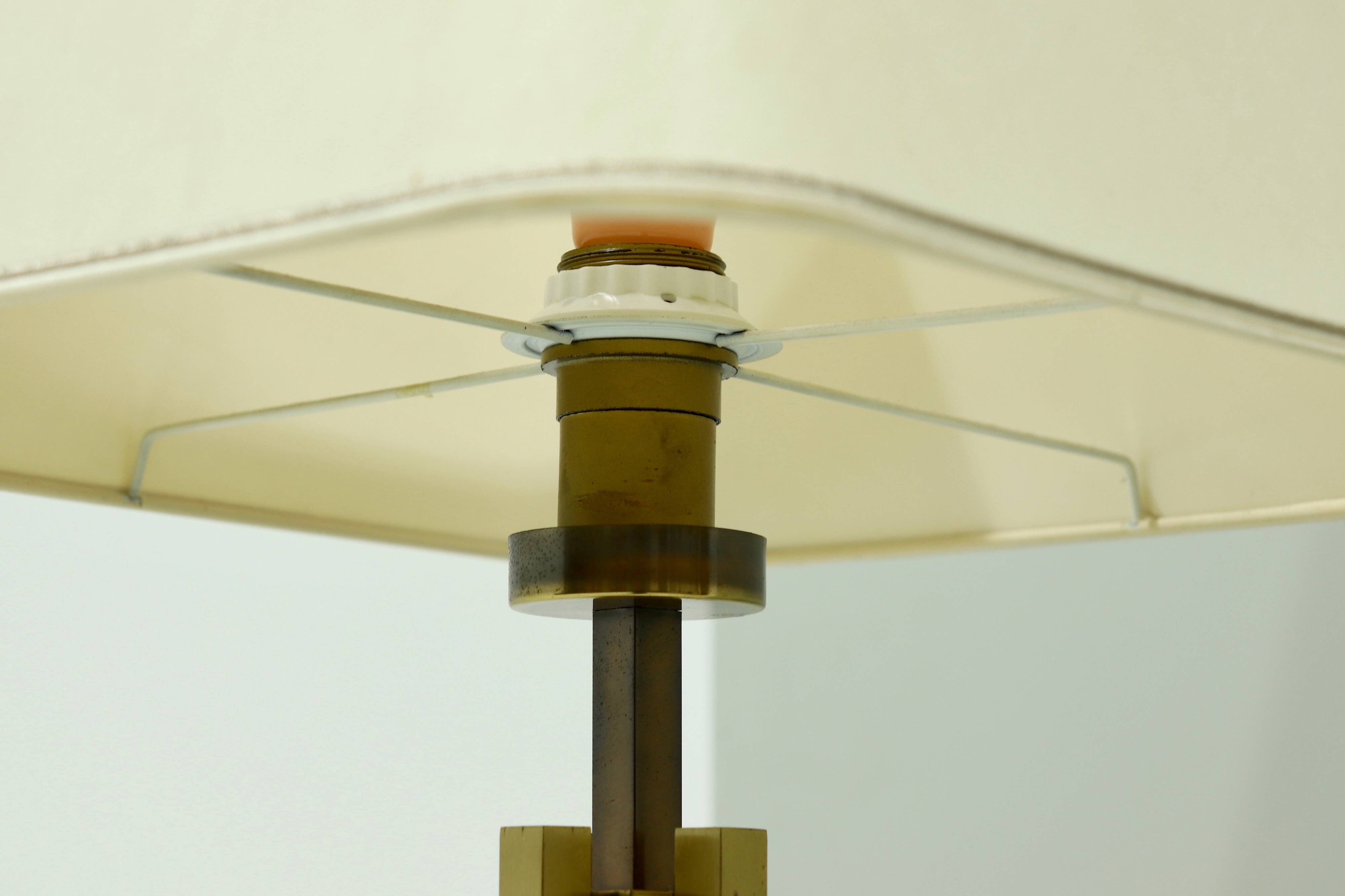 Mid Century Brass and Copper Table Lamp 1970s
