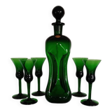 Kluk Kluk carafe by Jacob E.Bang - Holmegaard and 5 liqueur glasses