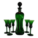 Kluk Kluk carafe by Jacob E.Bang - Holmegaard and 5 liqueur glasses