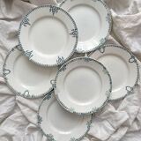 6 mismatched Saint Amand ironstone flat plates