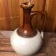 Old Vintage White & Brown Cracked Ceramic Pitcher
