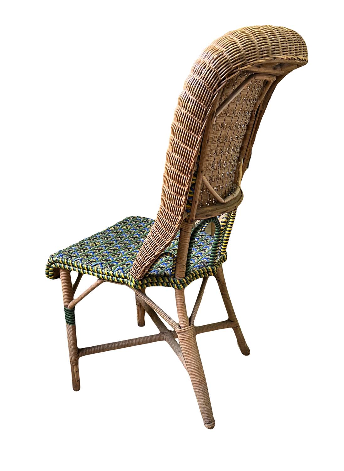 4 vintage rattan and bamboo chairs