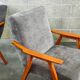 Pair of armchairs czechoslovakian midcentury renovated gray velvet