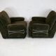 Paire de fauteuils "Space Age", velours marron et acier, France, circa 1970.