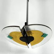 Lustre italien postmoderne en verre de Murano épais des années 80