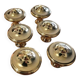 6 polished brass furniture knobs