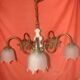five-armed light chandelier from the 70s/80s era