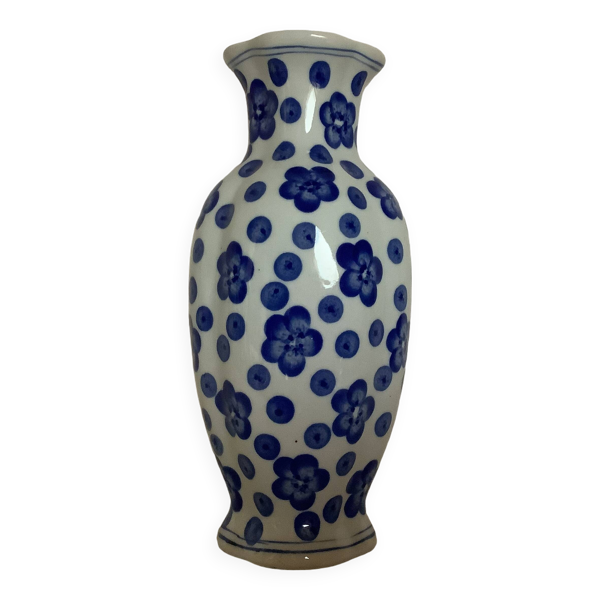 Bouquetière vase fleurs bleues