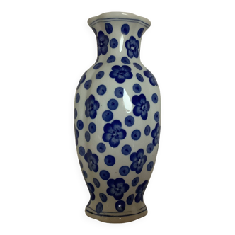 Bouquetière vase fleurs bleues