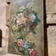 Oil on canvas with a bouquet