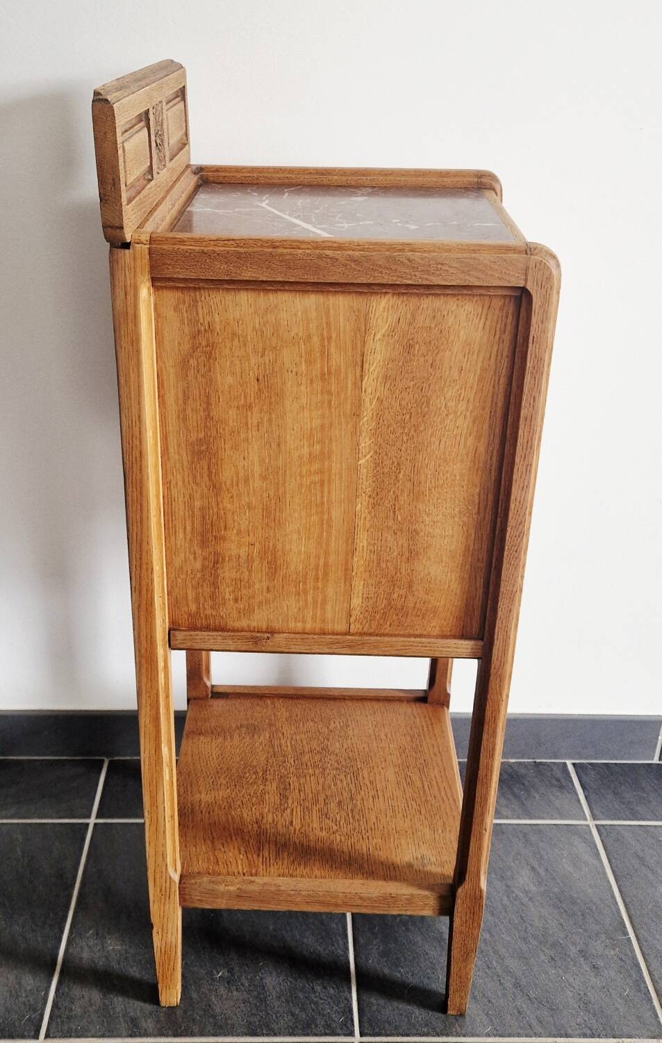 Art Deco style bedside table in solid oak, 1930s